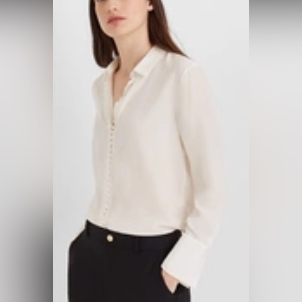 Club Monaco Helek Shirt in Ivory xs